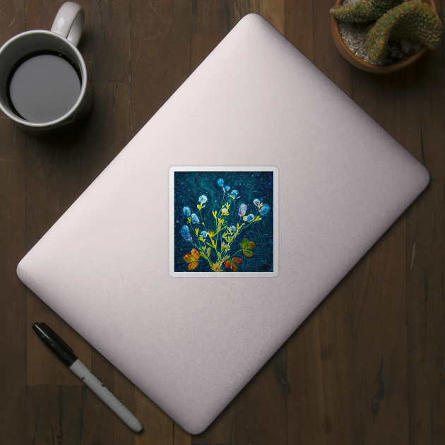 Botanical cyanotype wildflowers by redwitchart